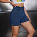Plus Size High Waisted Distressed Denim Shorts For Women – Vintage Washed, Relaxed Fit, Raw Hem Streetwear Hot Pants (0xl-3xl, Dark Blue, 70% Cotton)_ecoleips.com