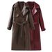 Sophisticated Women’s Long Leather Trench Coat – Hepburn-Inspired Slim Fit, Mid-Length Elegant Coat For Autumn & Winter_ecoleips.com