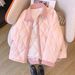 Quilted Jacket – Sweet & Youthful Puffer Coat With Faux Fur Collar, Pastel Color Blocking For Casual & Cute Winter Looks_ecoleips.com