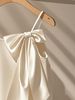 Women's Clothing Plus Size Clothes Large Bow Camisole Drape Vest Backless Faux Silk Gentle Elegant Top Export Style_ecoleips.com