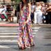 Spring New Women's Casual Loose Irregular Geometric Suspender Long Dress_ecoleips.com