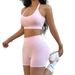 Y2K Style Women's Strapless Vest And Fitness Shorts Set European And American Cross Border E-Commerce Yoga Clothing Summer 2026_ecoleips.com