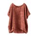 Women's Clothing New Women's Casual Loose Linen Tops_ecoleips.com