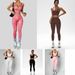 New Seamless Yoga Outfit Set For Women, European American Style, Tight Pants And Tank Top Two-Piece Set, TEME Hot Sale_ecoleips.com