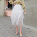 Spring And Autumn New Irregular Patchwork Puffy Mesh High Waist Tulle Fairy Skirt Trend_ecoleips.com
