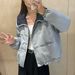 girl European Style Plaid Patchwork Hooded Short Jacket For Women, Autumn 2025 New Loose Slimming Padded Casual Top Trendy_ecoleips.com