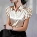 2026 Bestseller On And : New Summer Style Satin Ruffle Short-Sleeve Women's Blouse_ecoleips.com