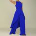 C8556 European And American Women's Fashion Independent Station Cross-Border OL Sleeveless Irregular Top Wide-Leg Pants_ecoleips.com
