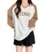 American-style Cotton Color-blocked Raglan Long-sleeve T-shirt For Women, Autumn Versatile Thin Loose_ecoleips.com