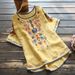 Bohemian Linen Embroidered T-Shirt – Oversized Loose Fit Short Sleeve Top For Women (White/Red/Yellow)_ecoleips.com