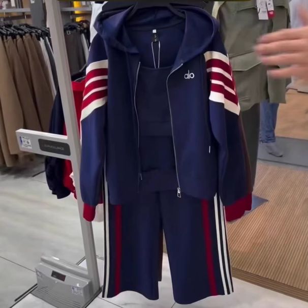 Women's plus Size 3 Piece Sportswear Set Zip up Hoodie Vest And Pants Casual Athletic Outfit Color Block Design_ecoleips.com