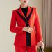 Women's Clothing New Feeling Temperament Goddess Fan Professional Suit Work Clothes Suit Contrast Color_ecoleips.com