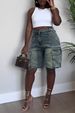 Women's Ripped Denim Jeans Spring Summer Straw Washed Work Pocket Straight Leg Ankle Jeans Independent Station International Style_ecoleips.com