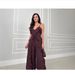 Women's Clothing Solid Color Chiffon V Neck Suspenders Ruffle Straight Pants Two Piece Set_ecoleips.com