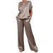 Women's Casual Loose Shirt Wide Leg Trousers Set Spring Summer Trend_ecoleips.com