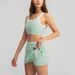 Women's Color Block Sports Bra And Skirt Set White Striped Camisole Running Tennis Yoga Wear Two Piece Cross Border Style_ecoleips.com