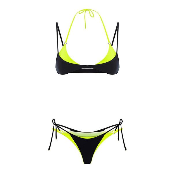 Women's Y2K Bikini Cross Border Two Tone Faux Two Piece Sexy Beach Outdoor Swimsuit Summer New Arrivals European American Style_ecoleips.com
