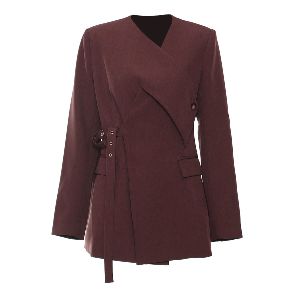 K New Irregular Cut Heavy-duty Chicken Eye Retractable Waist Suit Jacket Top_ecoleips.com