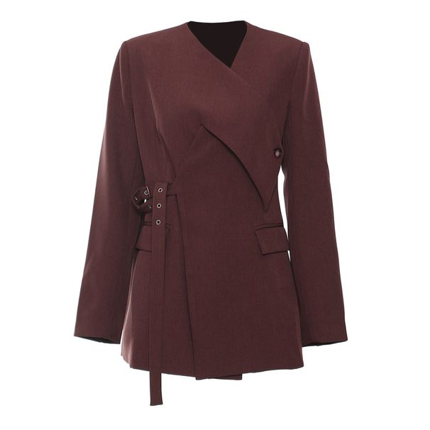 K New Irregular Cut Heavy-duty Chicken Eye Retractable Waist Suit Jacket Top_ecoleips.com