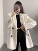 2024 New Korean Style Women's Blazer, High-End Corduroy Casual Loose White Suit Jacket For Spring And Autumn_ecoleips.com