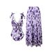 Bohemian Print One-Piece Swimsuit For Women – Asymmetric Straps, 80% Polyester, Uv Protection For Beach & Pool (S-Xl, Red/Blue/Purple/Green)_ecoleips.com
