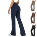 Women's Clothing Nude High Waist Flared Pants Fitness Sports Yoga Casual Flared Trousers Women_ecoleips.com