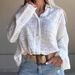 Women's Clothing Russian Women's Crochet Embroidered Long Sleeved Collared Shirt Top Spring Summer Autumn For Formal & Casual_ecoleips.com