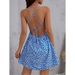 In Stock 2025 New Spring-summer Slim-fit Floral Backless Strap Short Dress Sexy European And American Fashion_ecoleips.com