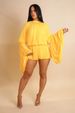 K Women's Fashionable Solid Color Casual Style Round Neck Lantern Sleeves Loose Waist Jumpsuit_ecoleips.com