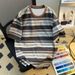 Men's Women's Retro Striped T-Shirt Digital Print Loose Fit Summer Top Short Sleeve Fashion Sports Student Wear_ecoleips.com