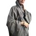 Modest Abaya Dress Elegant Moon Embroidery Open Front Cardigan – Modest Batwing Sleeve Cover-Up (Dark Grey, S-XXL)_ecoleips.com
