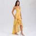 Summer Floral Lace Trim Slip Dress High-Low Hem Long Dress with Adjustable Straps for Women Sexy Style_ecoleips.com