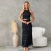 Women's Spring/Summer Sleeveless Chiffon Two Piece Set Elastic Waist Loose Dress For Vacation INS New Collection_ecoleips.com