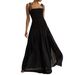 European And American Cross-border Women's Clothing 2026 Spring New Solid Color Sleeveless Strap Pleated Slim-fit Tulle_ecoleips.com