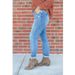 Women's Clothing New Light Colored Skinny Pants Long Ripped Jeans Women's Street Wear Mid Waist Skinny Pants_ecoleips.com