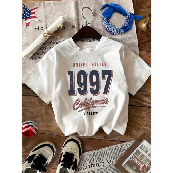 Factory Direct Sales Short Sleeve 200g Heavyweight Printed Pure Cotton Round Neck Loose T-Shirt In Stock_ecoleips.com