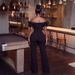 Women's Clothing Women's Fashion Sleeveless Jumpsuit Pure Black Three Dimensional Floral Print Sexy Design For Formal & Casual For Women_ecoleips.com