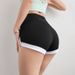 Women’s Clothing Fitness Yoga Colorblock Sports Shorts Tight High Waist Yoga Running Hip Lifting No Embarrassing Line Three Quarter Pants Outerwear_ecoleips.com
