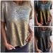 Women's Clothing Sequined Short Sleeved Round Neck T Shirt Solid Color Leisure_ecoleips.com