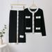 French Elegance Knitted Cardigan & Skirt Set For Women – Chic Autumn Two-Piece Outfit With Flowy Skirt & Soft Cardigan_ecoleips.com