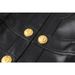 Aria Basics 2023 European And American Cross-border PU Leather Patchwork Round-neck Padded Shoulder Cardigan High Street Style_ecoleips.com