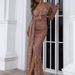 Women's Clothing plus size women's clothing gold stamped big swing sexy long skirt tailing banquet evening dress dress_ecoleips.com