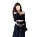 2025 Spring New Women's Set: Mature Style Off-Shoulder Top And Irregular High-Waisted Skirt Two-Piece Set_ecoleips.com
