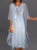 2024 Europe And The United States Summer Women's Casual Dress Two-piece Floral Print Round Collar Repair Maxi_ecoleips.com