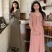Autumn New Korean Fashion Shawl Stretch Maternity Dress_ecoleips.com