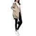 Women's Trench Coat Long Sleeve Casual Hooded Jacket Loose Fit Lightweight Windbreaker (Black, Khaki, Light Green, Beige)_ecoleips.com