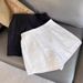 Suitable For All Seasons Korean Style New Casual Linen Wide-Leg Pants For Women Summer High-Waist Cotton-Linen White Design Sense Niche High-End_ecoleips.com