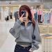 High-end Versatile Women's Sweatshirt 2026, Stand-up Collar, Half-zip, Casual Korean Style, Loose Fit, Slimming, Unique_ecoleips.com