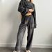 Autumn New Silver Fox Velvet Sleeve Long Pants Warm Comfortable Pajamas Two-Piece Set European And American_ecoleips.com