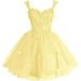 Off The Shoulder Shimmering Tulle Evening Gown Halter Top 3D Butterfly Short Ball Gown Sequined Coming Of Age Spring Style Women's Party Wear_ecoleips.com